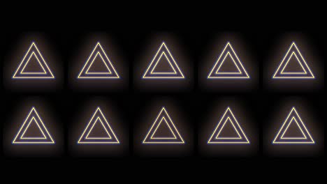 Yellow geometric triangles pattern with neon light