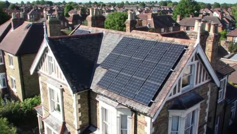 Solar Panels Installed on a Residential House Roof, Demonstrating Sustainable Energy Solutions in Urban Neighborhoods with Efficient Power Generation