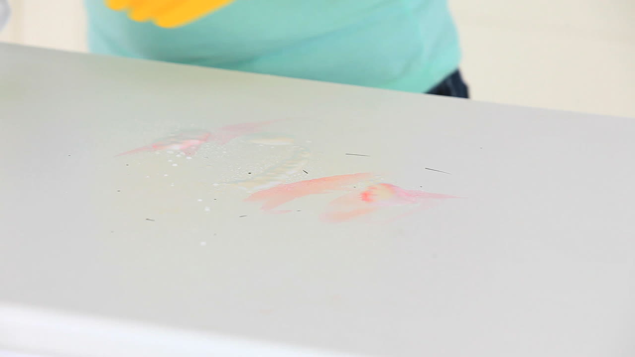 mujer joven de limpieza