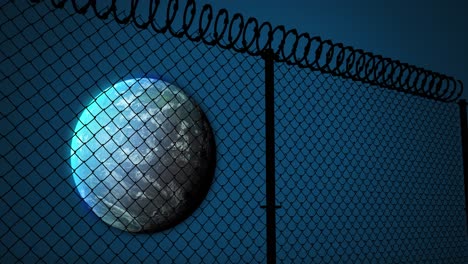 Animation-of-black-fence-over-globe