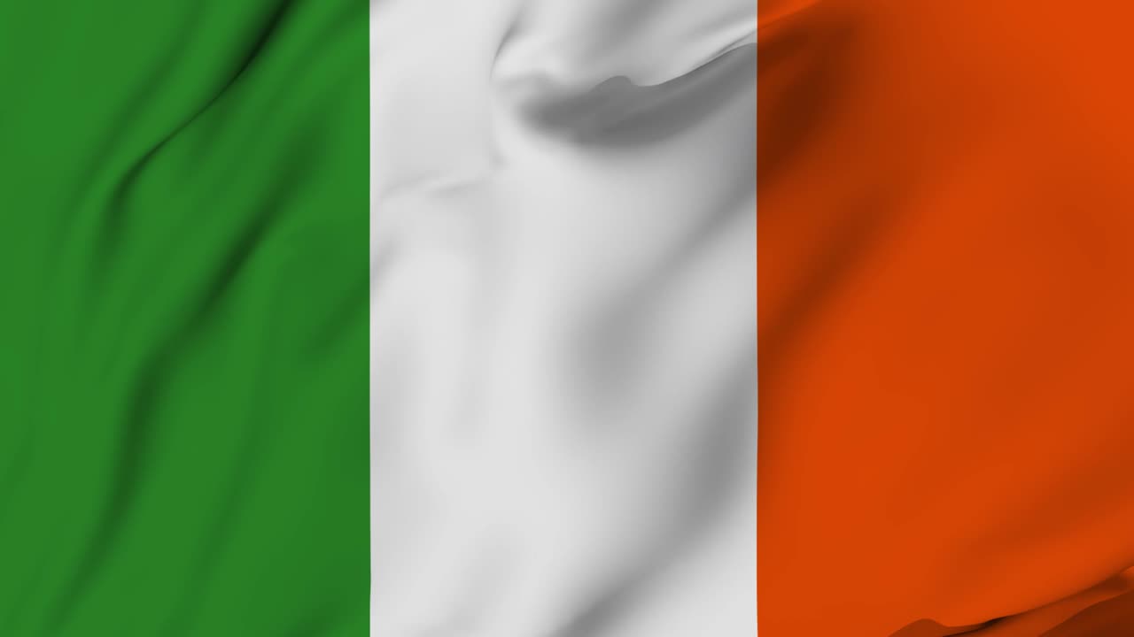 la bandera irlandesa 4k ondeando