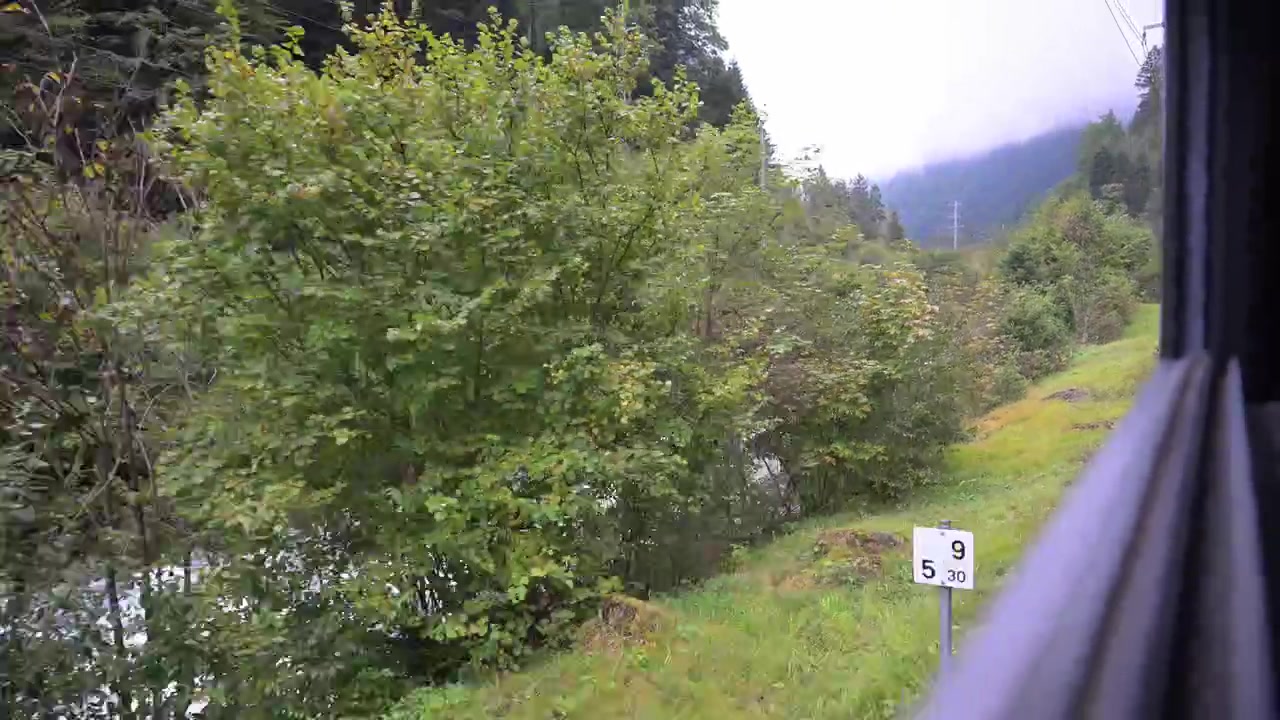 rapidly flowing mountain stream while in transit from Interlaken to Grindelwald, Switzerland