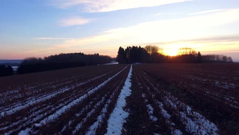 winter field from the sky