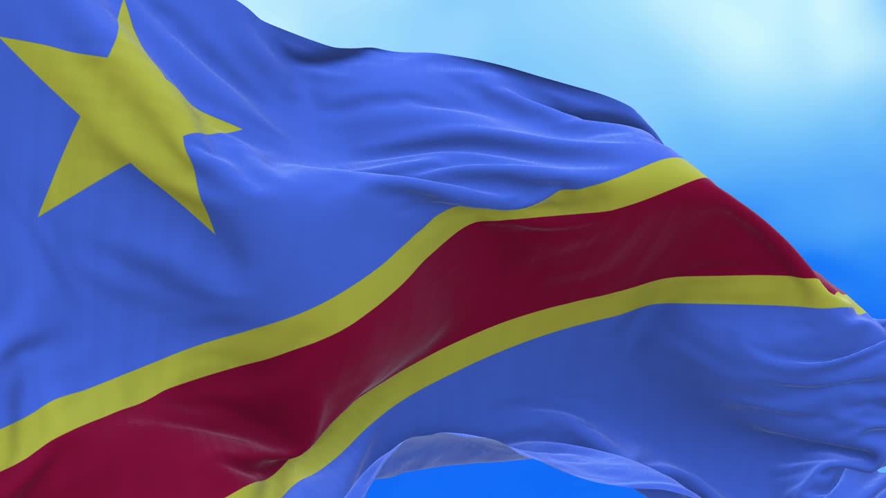 el bucle sin costuras de la bandera de la república democrática del congo.