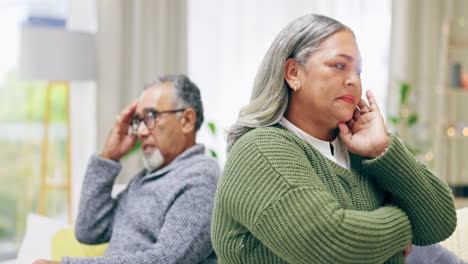 fight, divorce and angry senior couple