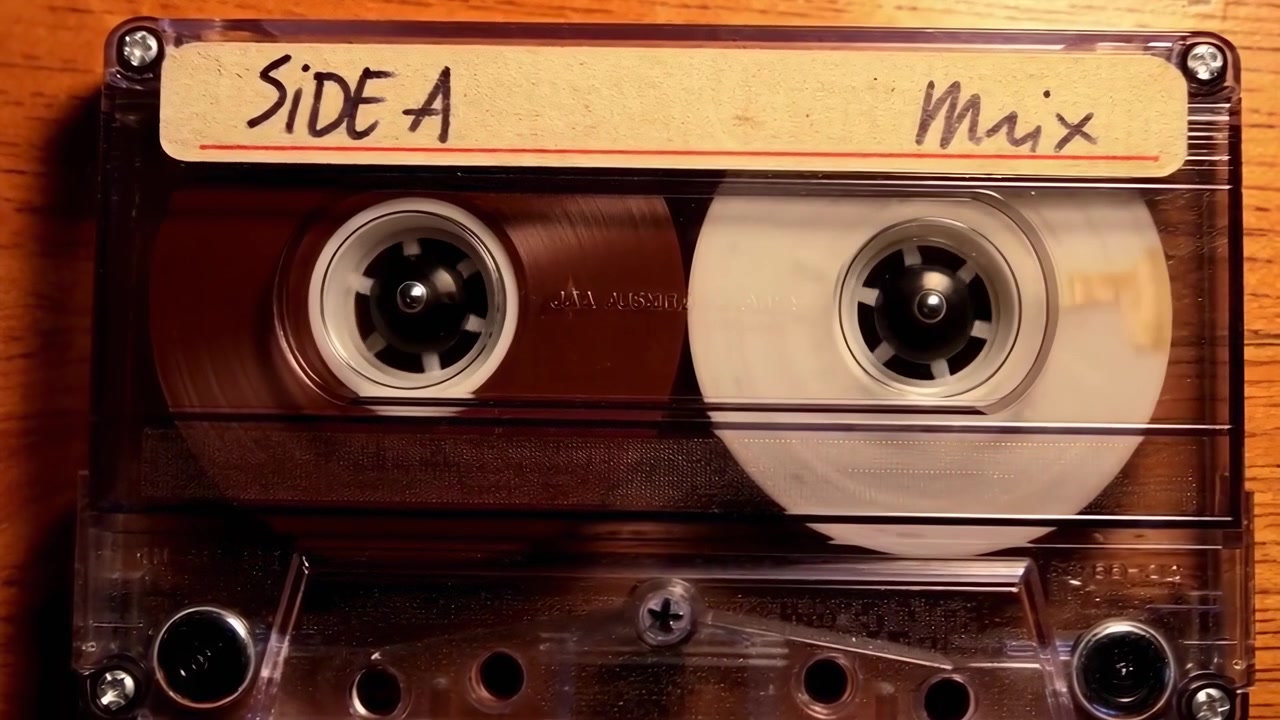 Nostalgica cassetta audio che riproduce un mix