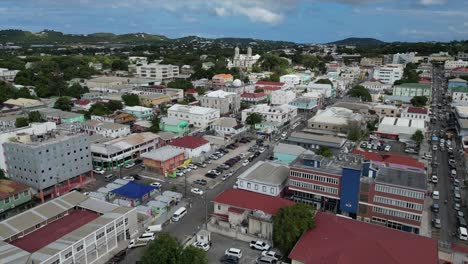 antigua and  barbuda downtown drone video footage