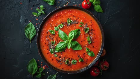 Homemade-Tomato-Soup-With-Fresh-Basil-and-Black-Pepper