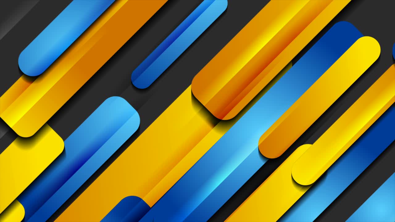 Abstract orange blue hi-tech geometric minimal motion background