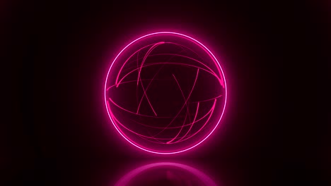 esfera brillante mágica con líneas brillantes, reflejo en la superficie, fondo de renderización 3d, generación por computadora