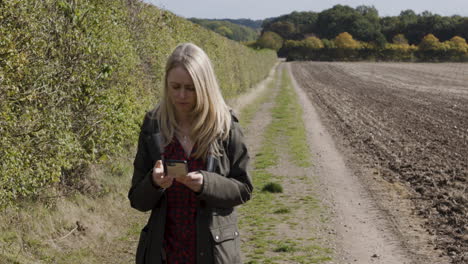 woman on a country path
