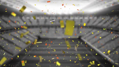 animation of confetti falling over sport stadium