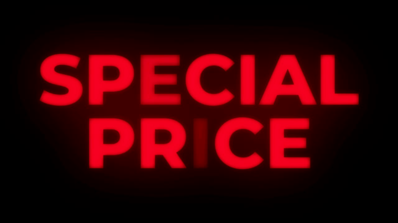 Loop Promozionale: Testo Prezzo Speciale con Effetto Sfarfallio