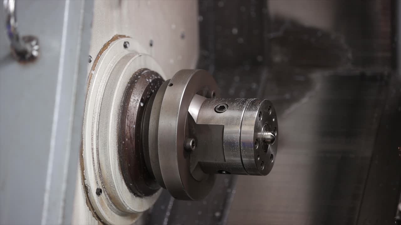 metal ball part in big cnc machine.