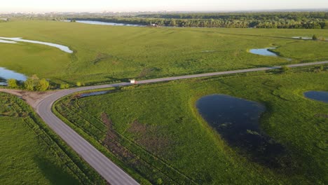 aerial view of the river and landscape