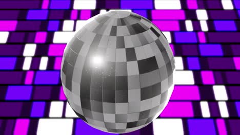 Animation-of-disco-ball-and-lights-over-colorful-background