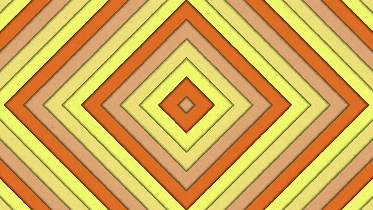 Sfondo in loop continuo con forme astratte, tunnel, rombo e strisce colorate