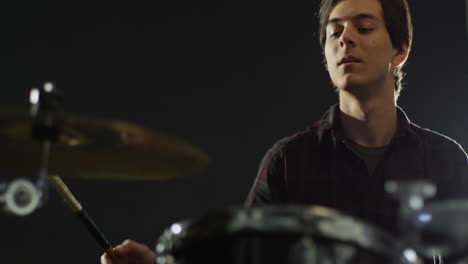 drummer playing drum kit shot on r3d