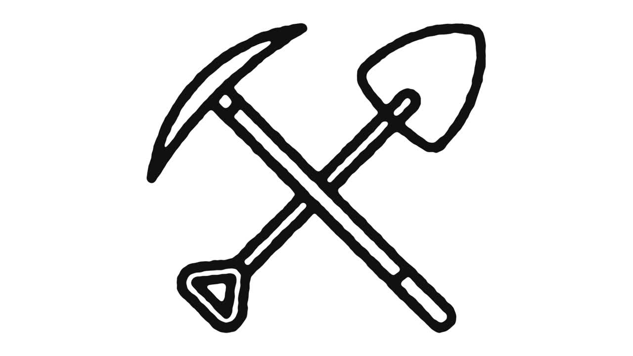 imágenes de animación de icono de minería de material y canal alfa