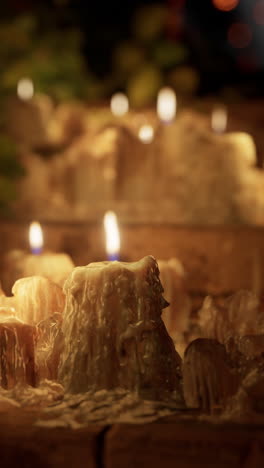 close up of lit candles