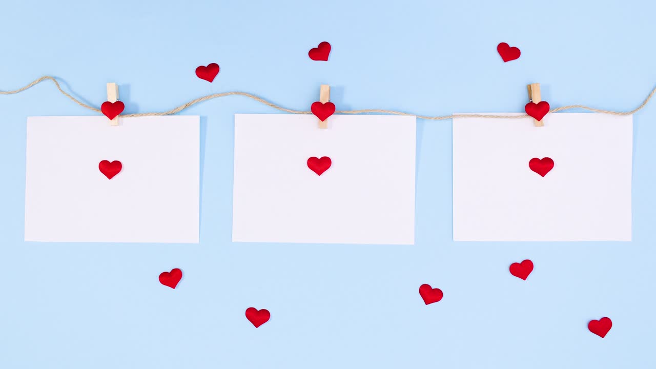 에 매달린 종이 위에 심장이 나타나서 뛰기 시작합니다.