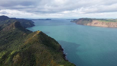 manukau heads seen from whatipu in waitakere ranges, auckland, new zealand