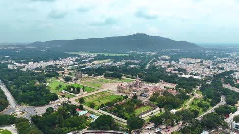 aerial view of mysore palace and city