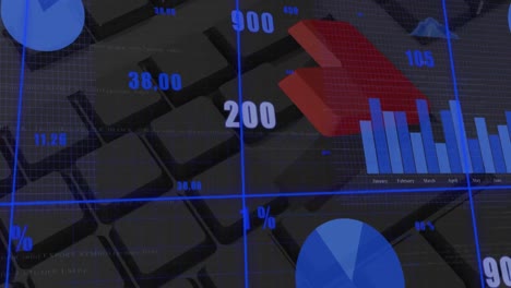 Animation-of-data-processing-over-keyboard