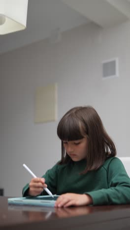 girl drawing on a tablet