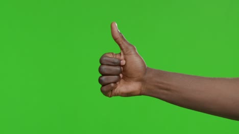 african male hand gesturing thumb up, thumb down and dislike