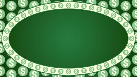 dollar american money green background ellipse frame