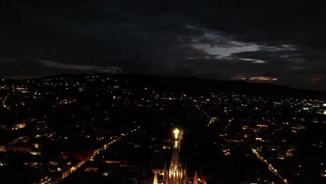 ascending aerial shot of san miguel de allende