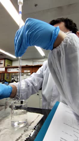 a scientist performing an experiment in a laboratory