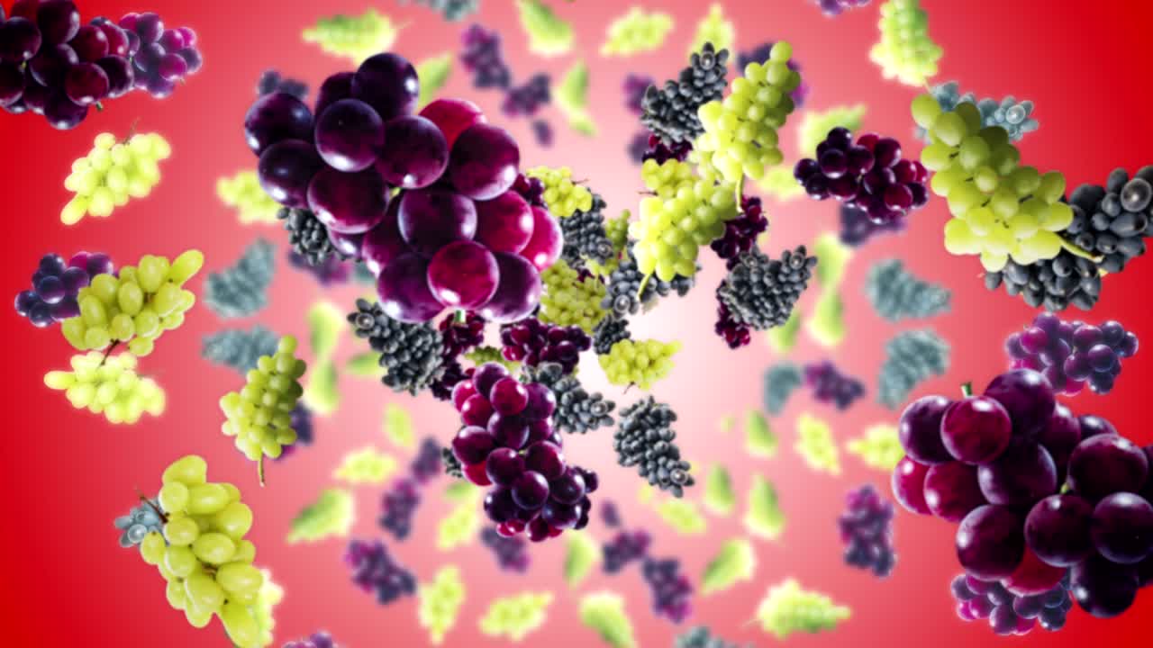 낙하하는 포도 배경, 루프, 알파 채널