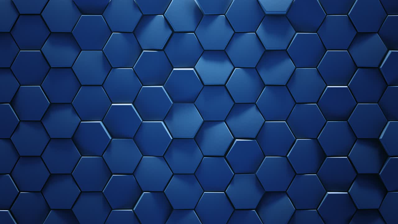 fondo geométrico hexagonal azul bucle sin costuras animación de renderizado 3d