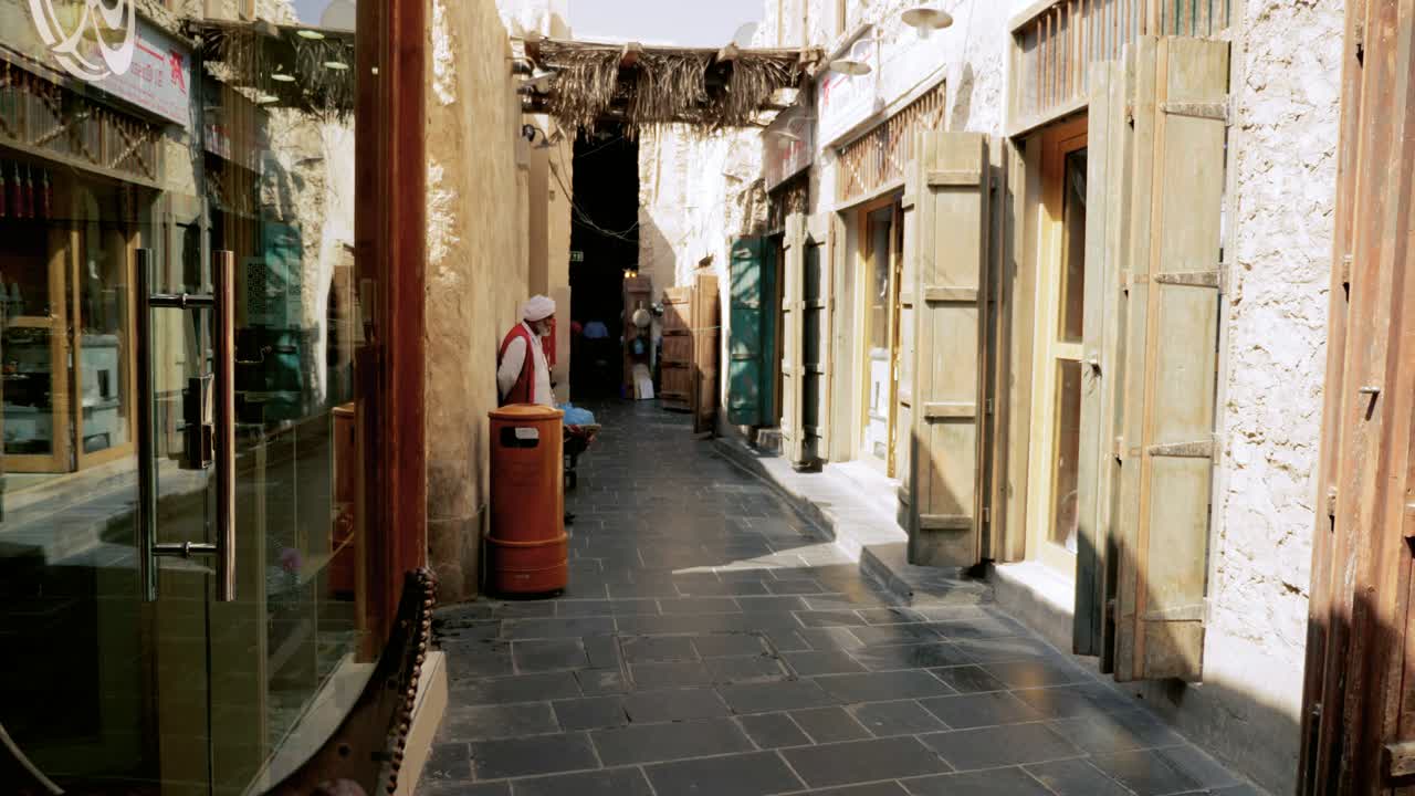 Street on traditional arabian souq market in middle east