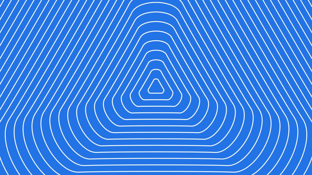fondo animado azul con triángulo concéntrico en una onda psicodélica - en bucle