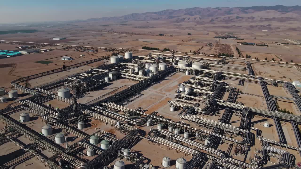 Aerial View of a Large Industrial Gas Processing Plant