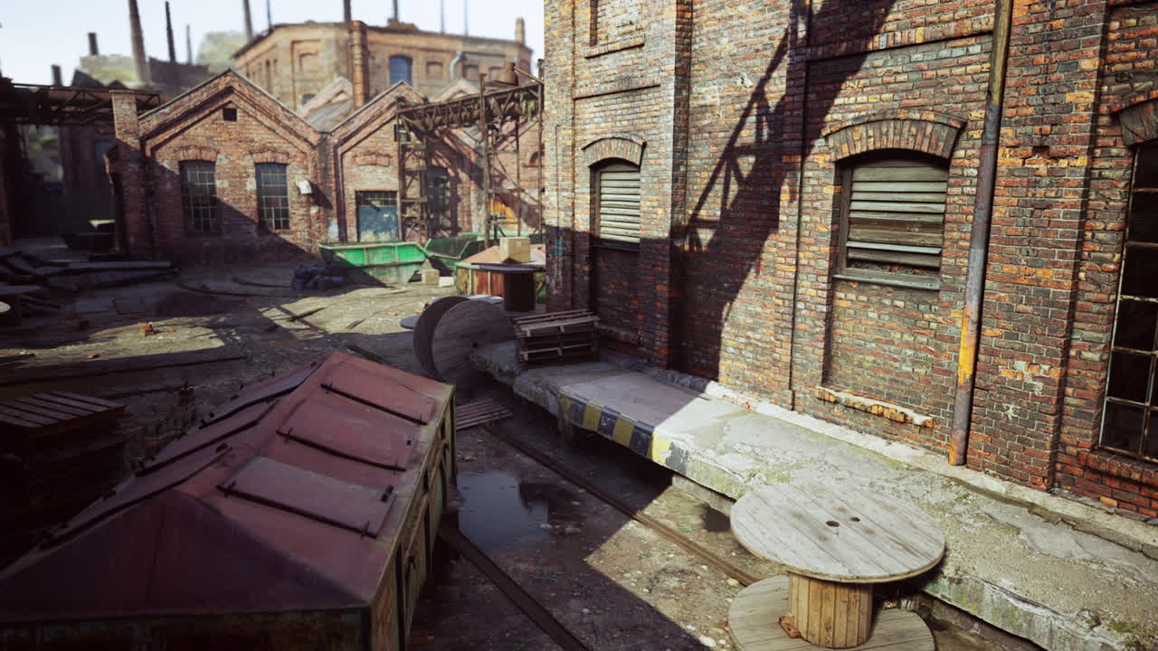 오래된 공장 건물에 위치한 현대적인 로프트 스타일의 사무실