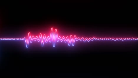 abstract disco beat digital red and purple neon music frequency wave - looped