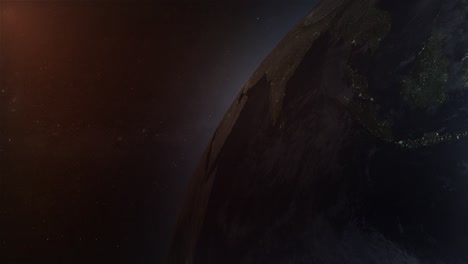 earth from space at sunrise/sunset