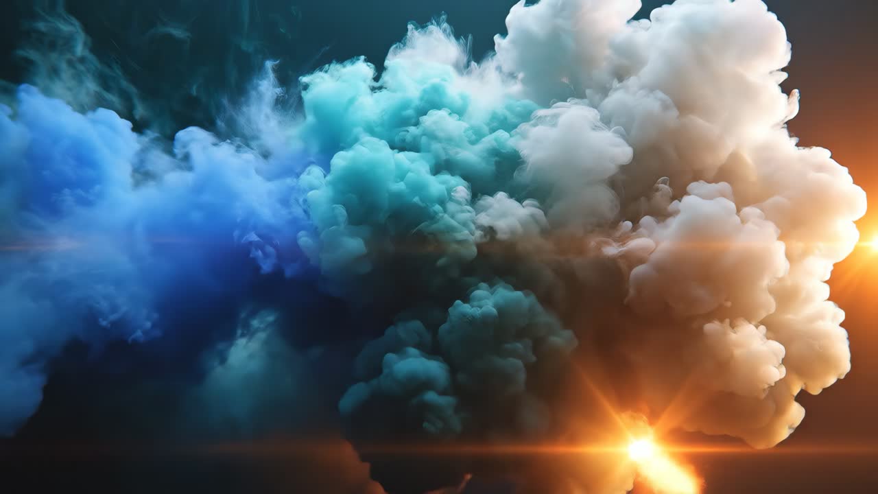 Formazione di nuvole di fumo colorate e vivaci