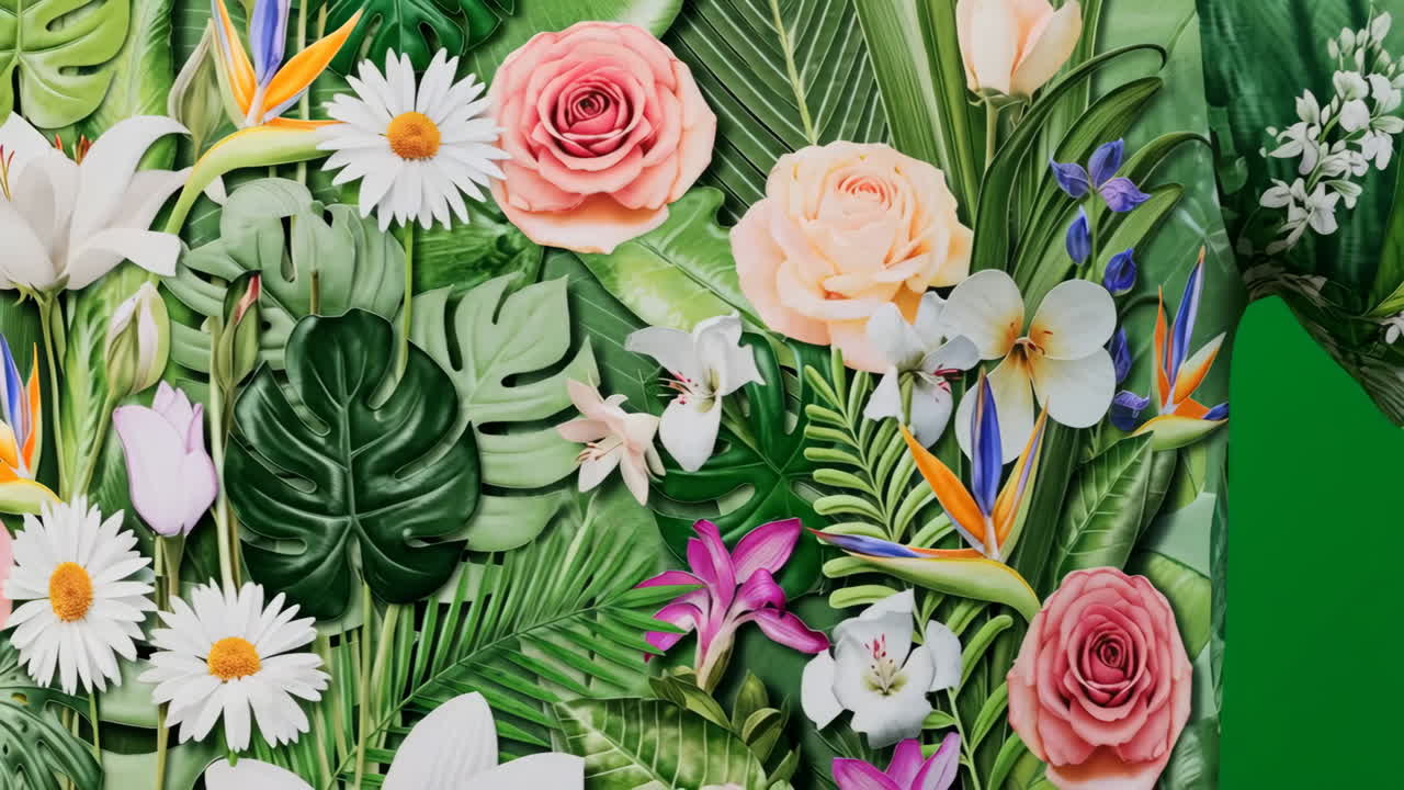 Vibrant Tropical Floral and Botanical Pattern