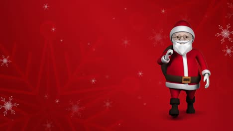 Animation-of-snow-falling-over-santa-walking-at-christmas