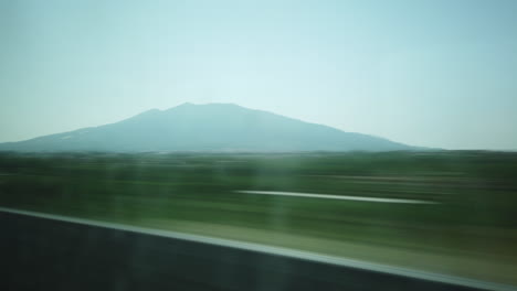 travel in a train in high speed