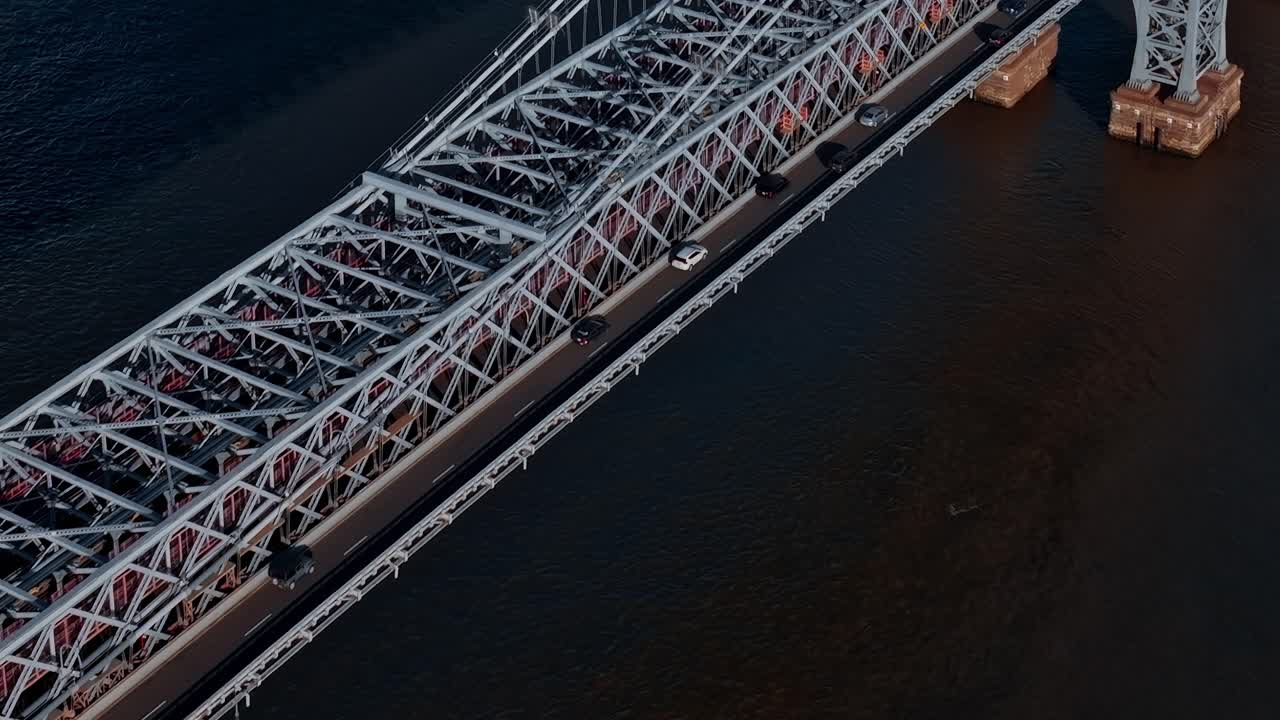 Symmetrical Steel Framework of NYC Bridge