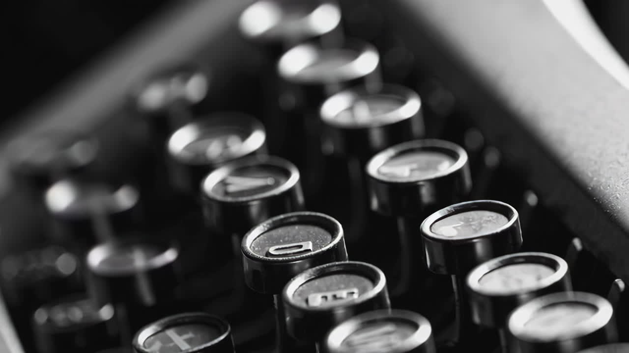 Vintage Typewriter Keys Close-Up