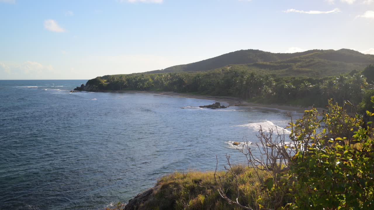 Rocky coastline along the ocean.