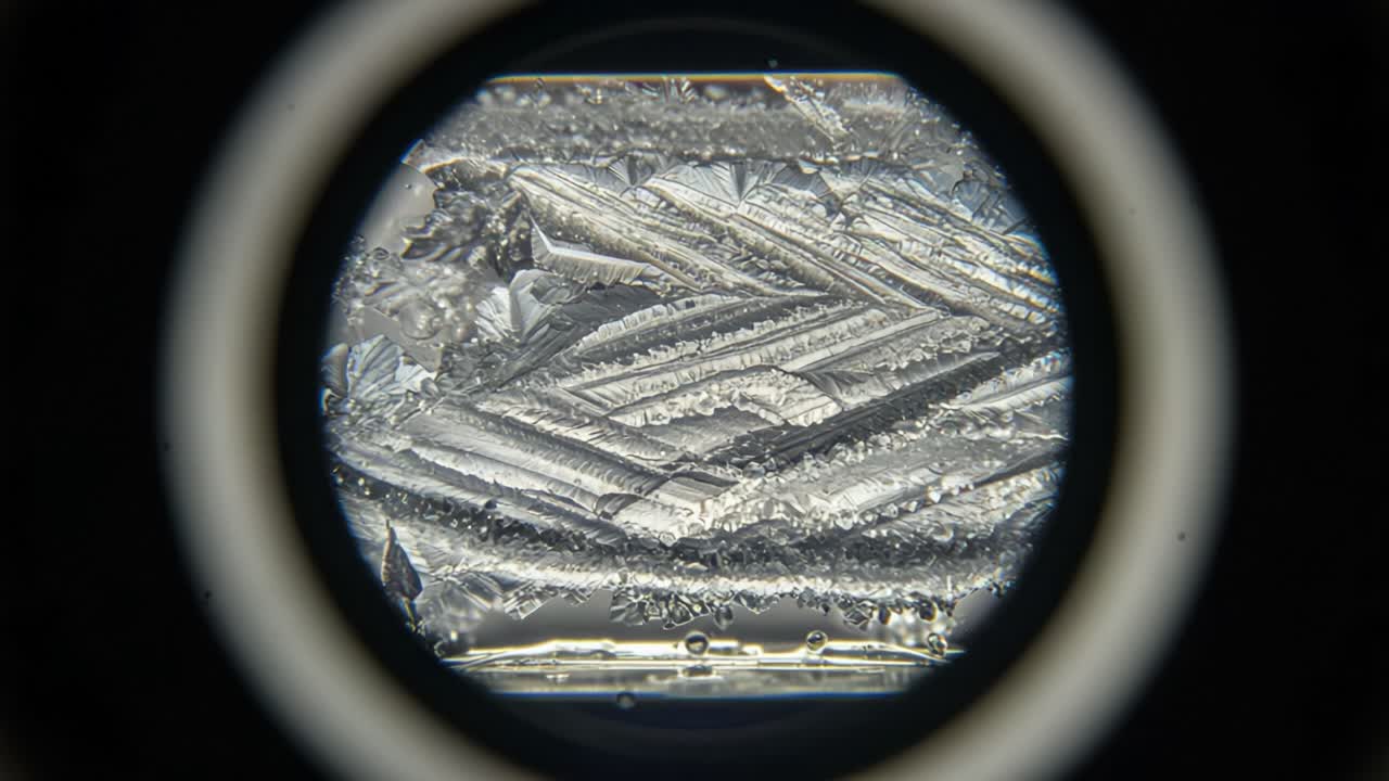 Intricate Patterns of Frozen Crystals Captured Under Magnification: A Stunning Exploration of Nature's Beautiful Symmetry and Formation at the Microscopic Level