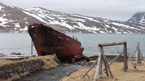 shipwreck on the coast of north west iceland, djúpavík